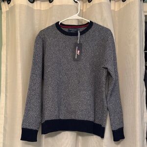 Vineyard Vines Blue and Gray Crewneck Sweater. Merino wool